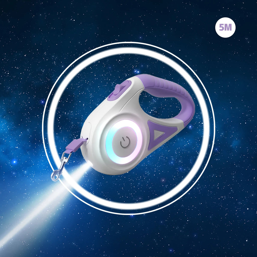 🔦 ¡La Correa que Convierte la Noche en Fiesta! Correa Retráctil LED con Luz ✨